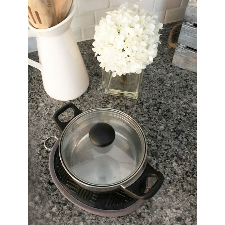 Cuisinart Oval Pot Holder/Oven Mitt w/ Pocket- Black (Pack of 2) 