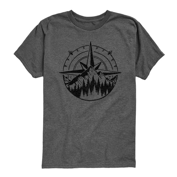 Instant Message - Compass Nature Scene - Youth Short Sleeve Graphic T-Shirt