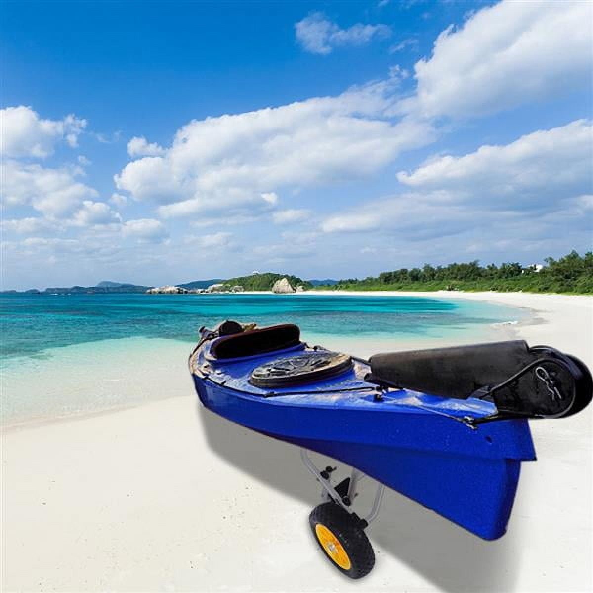 Kayak Cart Canoe Dolly Fishing Kayak Accessories Carrier Foldable Paddle Board Trolley Boat Trailer Transport with NO-Flat