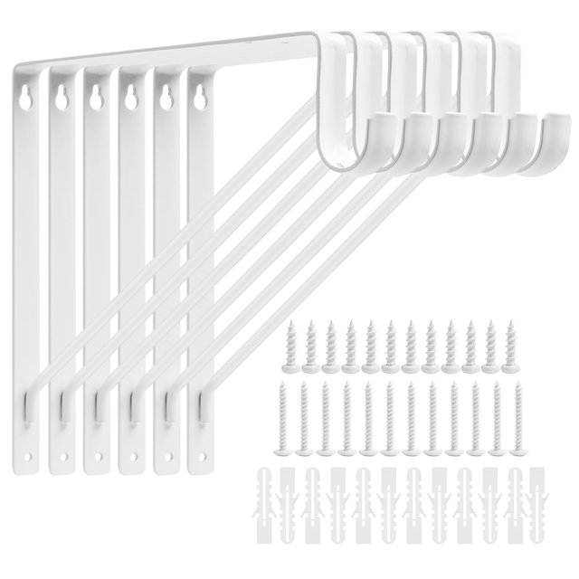 Soportes para barra de armario AYAYGD, resistentes, blancos, 11 x 11 cm, acero