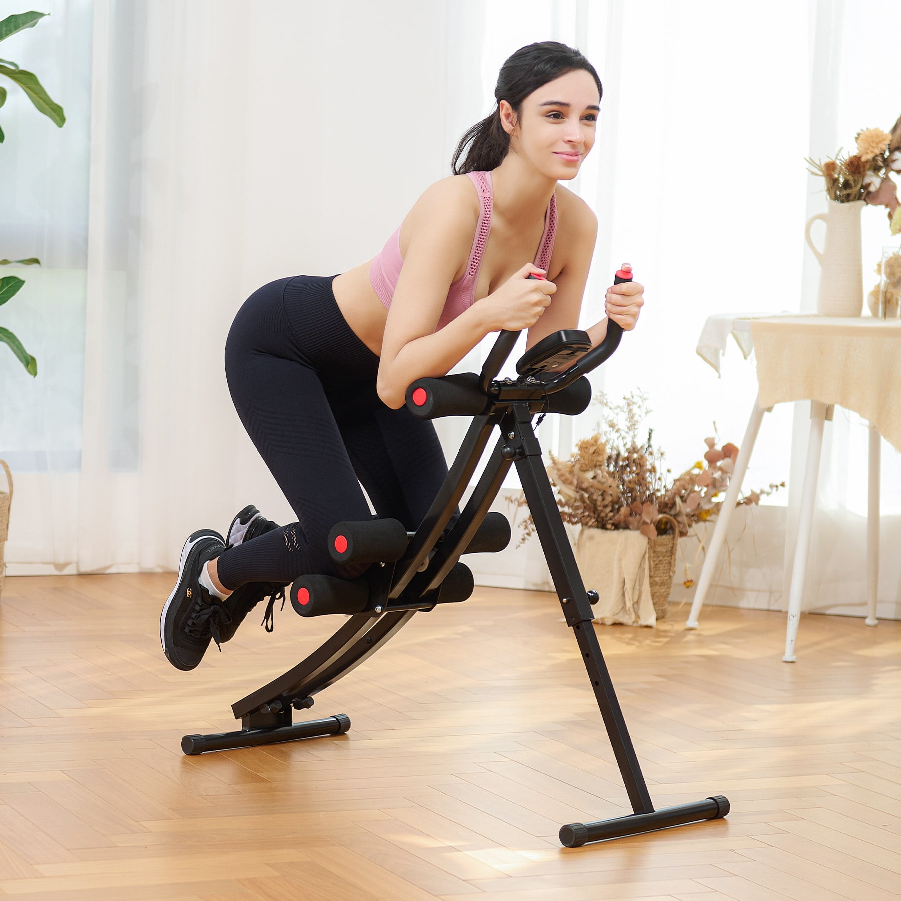 Preenex 265 Lb. Cap Folding Abdominal Trainer Coaster Exercise Equipment and Ab Core Machine for Home and Gym