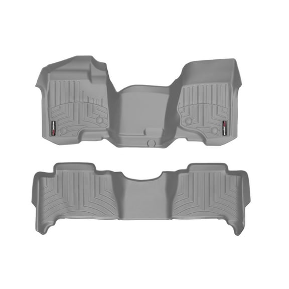 WeatherTech Custom Fit FloorLiners compatible with 2011-2013 Chevrolet Tahoe - 1st Row Over-The-Hump & 2nd Row, Grey