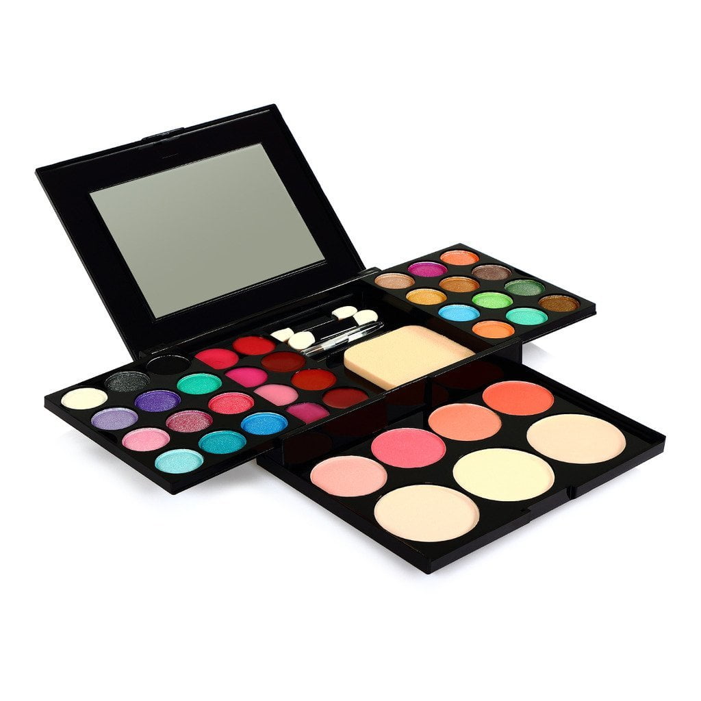 Eeuwigdurend tyfoon kennisgeving CoastaCloud Professionelle foundation eyeshadow Lidschatten Palette matt  Makeup Set Cosmetic Set Lip Gloss Foundation Powder Blusher Puff Makeup Box  Case mit Spiegel - Walmart.com