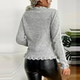 thumbnail image 7 of Cropped Sweaters For Women Sevevn Womens Ribbed Knit Cardigan Sweater Pearl Button V Neck Ruffle Long Sleeve Fall Winter Casual Outfits, 7 of 7