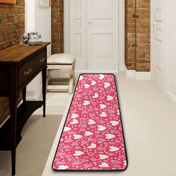 Ryvnso Hearts Hallway Runner Rugs Floor Carpet Non Slip Entryway Mat 2' x 6'