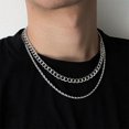 thumbnail image 2 of HAHDAXIA 2Pcs Chain Necklace for Men Silver Rope Chain Necklace Set Stainless Steel Necklace Chain for Boys Snake Chain Jewelry for Boys, 2 of 7