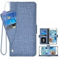 thumbnail image 1 of Wallet Case for iPhone 7 Plus 8 Plus, Blocking Card Slot Stand Shockproof TPU Interior Case PU Leather Magnetic Protect Flip Cover Compatible with iPhone 7 Plus 8 Plus, Blue, 1 of 4