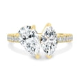 thumbnail image 2 of ESTE ORIGIN 4.00Ct Pear & Marquise Cut Moissanite Toi et Moi Engagement Ring – Pavé Cathedral in 10K Yellow Gold for Women US 4.5, 2 of 7