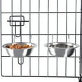 thumbnail image 4 of 4.3" Stainless Steel Hanging Pet Bowls - Dual Food & Water Feeder for Bird Cages, Dog Crates & Small Pets - Non-Spill Design for Parrots, Cats, Rabbits & Small Dogs, 4 of 9