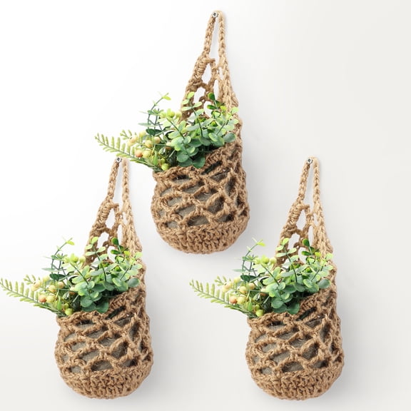 3PK  Macrame Plant Hanger (for 4inch Pots), Cotton Plant Hangers for Inside | Wall Planters for Indoor Plants, Hanging Planter (3PK)