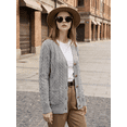 thumbnail image 6 of Women’s Cable Knit Cardigan Sweater Button Down V Neck Long Sleeve Soft Lightweight Knit Open Front Casual Fall Outerwear with Pockets, 6 of 7