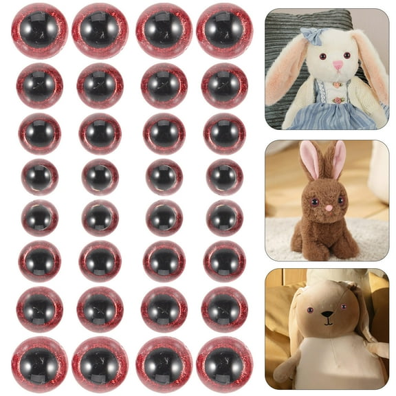 SEWCHICS Craft Eyes for Stuffed Animals Golden 40Pcs 1.6x1.8in