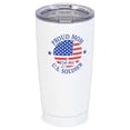 thumbnail image 1 of Proud Mom Of A Soldier White 20 ounce Stainless Steel Travel Tumbler Mug, 1 of 3