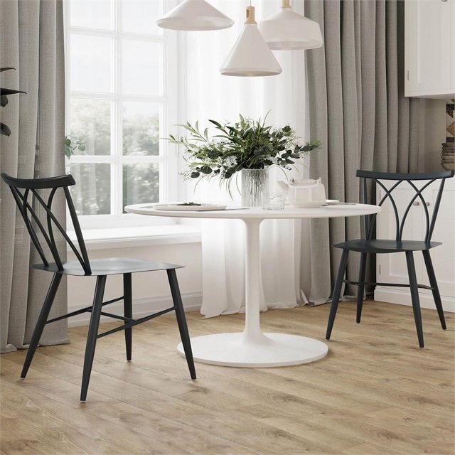 LifeStyle Solutions Ashton Dining Chairs, Dark Gray (Set of 2)