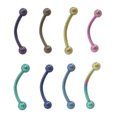 thumbnail image 1 of Anodized Titanium Curved Barbell 16G Eyebrow Ring, 1 of 1