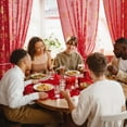 thumbnail image 6 of NICETOWN Christmas Sheer Curtains for Living Room, Red Grommet Curtains for Bedroom Window Drapes for Home Decor, W52 x L84, 2 Panels, 6 of 8