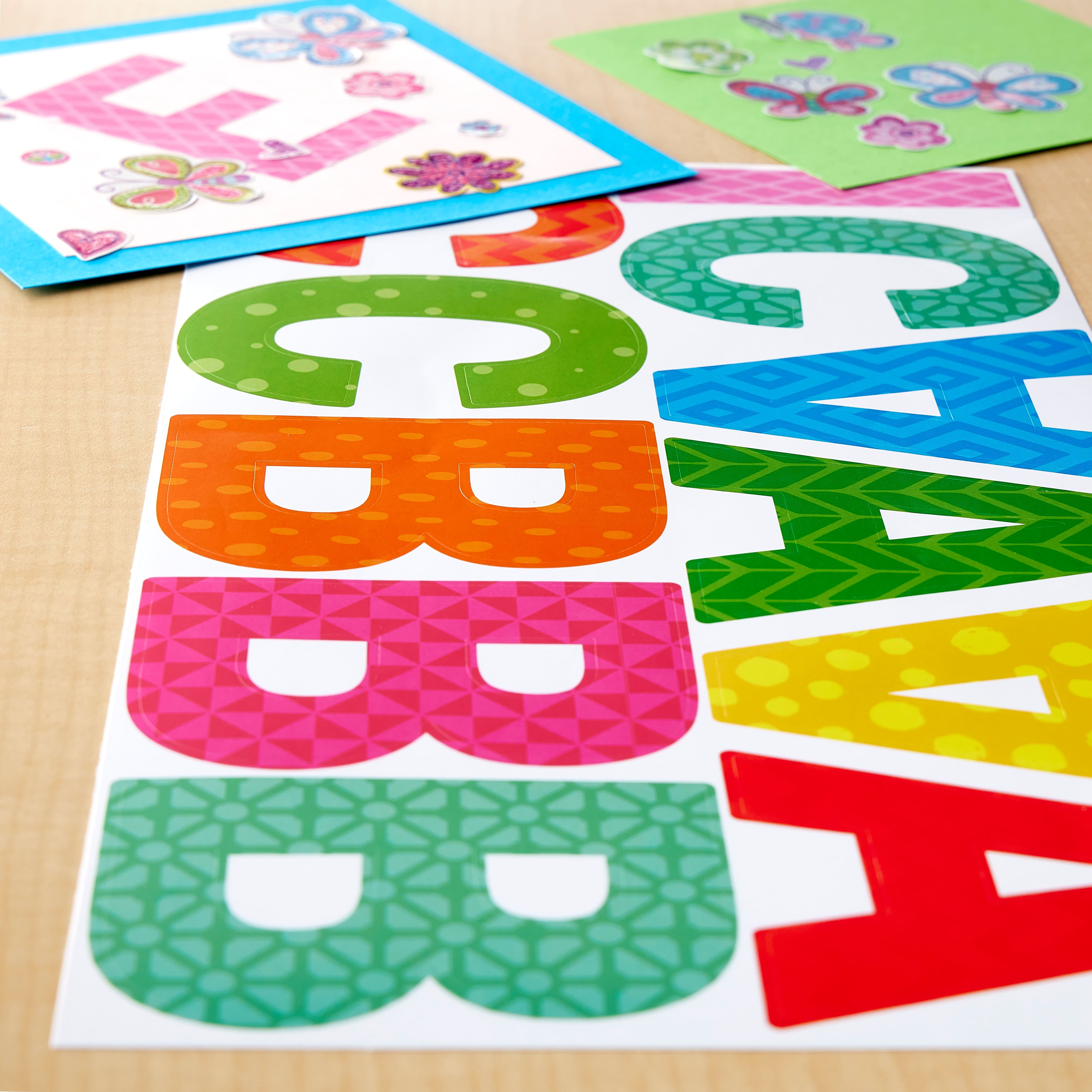 Recollections Printed Block Alphabets Stickers, 12 Pack