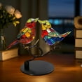 thumbnail image 2 of Stained Metal 2 Birds On Branch Desktop Ornaments, Metal Flat Double Sided Colorful Birds Tabletop Decorations, Multicolor Hummingbird Craft Statue Bird Figurines Gifts for Bird Lovers, 2 of 8