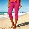 thumbnail image 3 of cocolona Capri Leggings for Women Summer Workout Casual Mid Waisted Stretch Tights Beach Vacation Yoga Pants with Pockets, 3 of 4