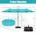 thumbnail image 3 of Gymax 13FT Double-sided Patio Umbrella w/ Crank Handle Umbrella Base Safety Lock Turquoise, 3 of 10