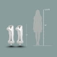 thumbnail image 4 of Silver Number 11 Mylar Foil Balloon 40 inch - Helium or Air Filled Metallic Balloons for 11th Birthday Hbd Party, Anniversary, Graduation Decorations, 4 of 7