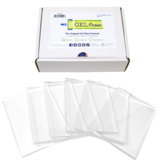 Planchas de impresión en gel prensadas en gel, paquete de 6 unidades, monoimpresión de 5 x 7 pulgadas