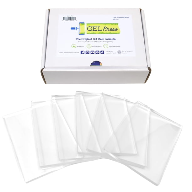 Planchas de impresión en gel prensadas en gel, paquete de 6 unidades, monoimpresión de 5 x 7 pulgadas