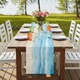 thumbnail image 4 of Table Runners 72 Inches Long Dress Scarves, Blue Beige Waves Farmhouse Kitchen/Dining Table Runner, Coffee Tablerunners, Summer Beach Coastal Nautical Ocean 16x72 Inch, 4 of 9