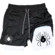 thumbnail image 1 of Pantalones cortos de gimnasio de Anime Hunter x Hunter para hombre, 2 en 1, doble capa, Spider Performance, deportes, Fitness, entrenamiento, Jogging, 1 of 5