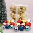 thumbnail image 1 of 12Pcs/1 Box Plastic  Ball Vibrant Color Glitter Powder Glossy Christmas Ball With Hanging Rope for  Tree, 1 of 9