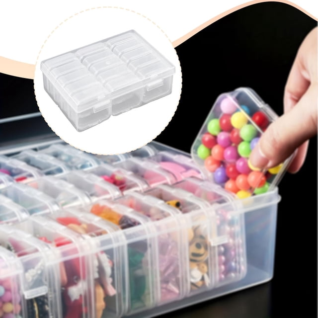 Elodie Bead Organizer Box Durability Transparent for Screws DIY Beading Small Parts 15 Small Box