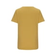 thumbnail image 6 of OKBOP Short Sleeve Ladies Tops Plus Size Yellow Solid Crew Neck Ribbed T-Shirts Womens Shirts, 6 of 6