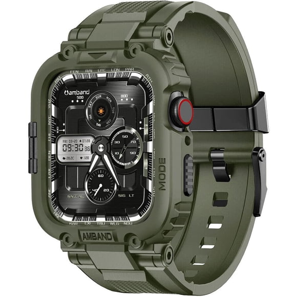 Pulseras de reloj Amband compatibles con Apple Watch de 45 mm, color verde