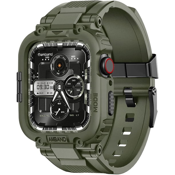 Pulseras de reloj Amband compatibles con Apple Watch de 45 mm, color verde