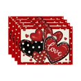 thumbnail image 2 of Plyzle Valentine's Day Placemat - Linen Dinner Mat with Heart Pattern 17.7x11.8cm, Romantic Table Decor for Couples Gifts & Home Dining Setting,1 Pcs Table Placemat, 2 of 4