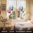 thumbnail image 5 of Tulips Swag Valances for Windows 2 Pack Colorful Floral Abstract Flowers Spring Summer Swag Kitchen Curtains 45 Inches Long Rod Pocket Short Window Treatment for Kitchen Bathroom 36"x45", 5 of 8