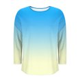 thumbnail image 4 of Delliss Womens' Gradient Fashion Tees Casual Crew Neck Long Sleeve T-Shirt Top S-2XL, 4 of 5