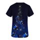 thumbnail image 3 of Blusa de Manga Corta, Cuello en V Impresión de Bolsillo Superior, Moda de la Mujer Casual Poliéster Blusa de Spandex, 3 of 5