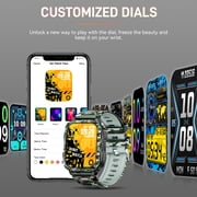 XAXRE KT79 Smart Watch for Men with 1.96 Big Screen LED Flashlight/UV Light 3ATM Waterproof Rugged Smartwatch with Text and Call for iOS Android, 1pc