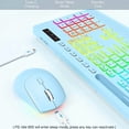 thumbnail image 4 of Wireless Keyboard and Mouse Combo with 9 Backlit, Wrist Rest & Phone Holder, Sky Blue, 4 of 8