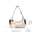 thumbnail image 4 of Genuine Cowhide Women Hobo Bag, White Brown Leather Crossbody Shoulder Handbag, 4 of 12