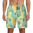 thumbnail image 2 of Picia Pineapples1 pattern Mens Swim Trunks with Compression Liner Stretch Beach Shorts Quick Dry with Zipper Pockets No-Chafing Board Shorts-X-Large, 2 of 9