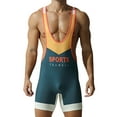 thumbnail image 2 of QIPOPIQ Men Wrestling Singlets Athletic Supporters Bodysuits Slim Fit Sports Active Jumpsuits Leotard One Piece, 2 of 9