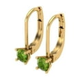 thumbnail image 2 of 0.2 ct Lever-Back Drop Dangle Earrings for Women | 3.0mm Round Cut Natural Peridot | 18K Yellow Gold, 2 of 4