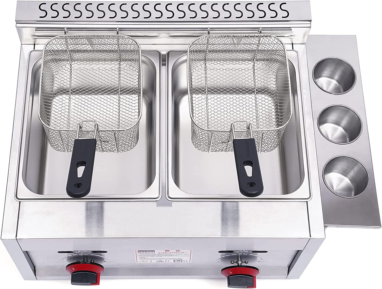 Miumaeov Professional 6L Deep Fryer, Dual Tank Stainless Steel Chicken