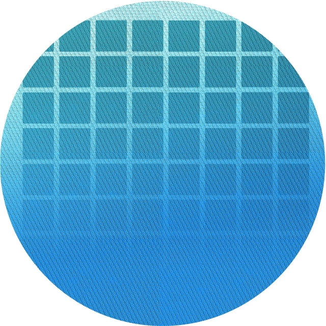 Ahgly Company Tapis d'Intérieur Rond Lavable en Machine Bleu Néon Transitionnel, 5 Pieds Rond