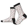 thumbnail image 2 of Xecao Cherry Berries Print Crew Socks for Men and Women, Men's Soft Moisture-wicking Sock, 2 of 7