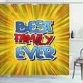 thumbnail image 1 of Ambesonne Cartoon Shower Curtain, Best Family Ever Words, 69"Wx70"L, Blue Red Yellow, 1 of 3