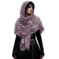 thumbnail image 2 of Purple Multifunctional Hooded Cowl Halloween Shawl Cotton And Linen Medieval Hooded Cowl for Renaissance Men, DIY Costume Accessory One Size, 2 of 8