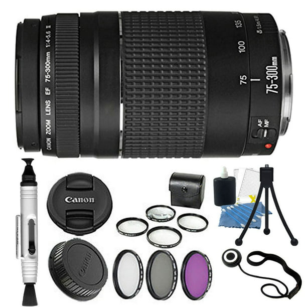 bod paspoort Tegenhanger Canon EF 75-300mm Telephoto Zoom Lens for Canon SLR Cameras + Filters &  More - Walmart.com
